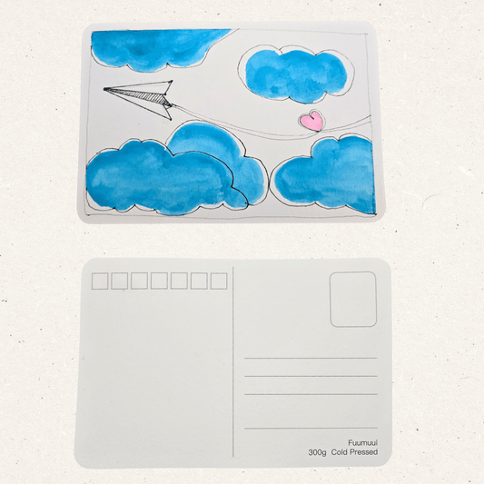Paper Plane Love Postcard