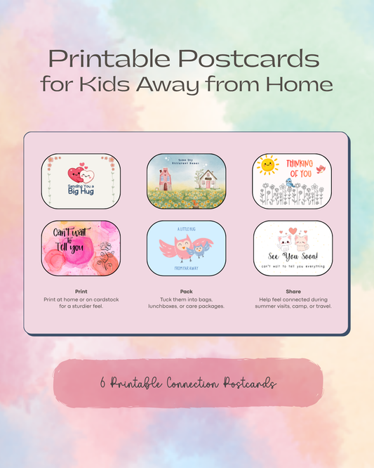 Printable Postcards for Kids Away from Home