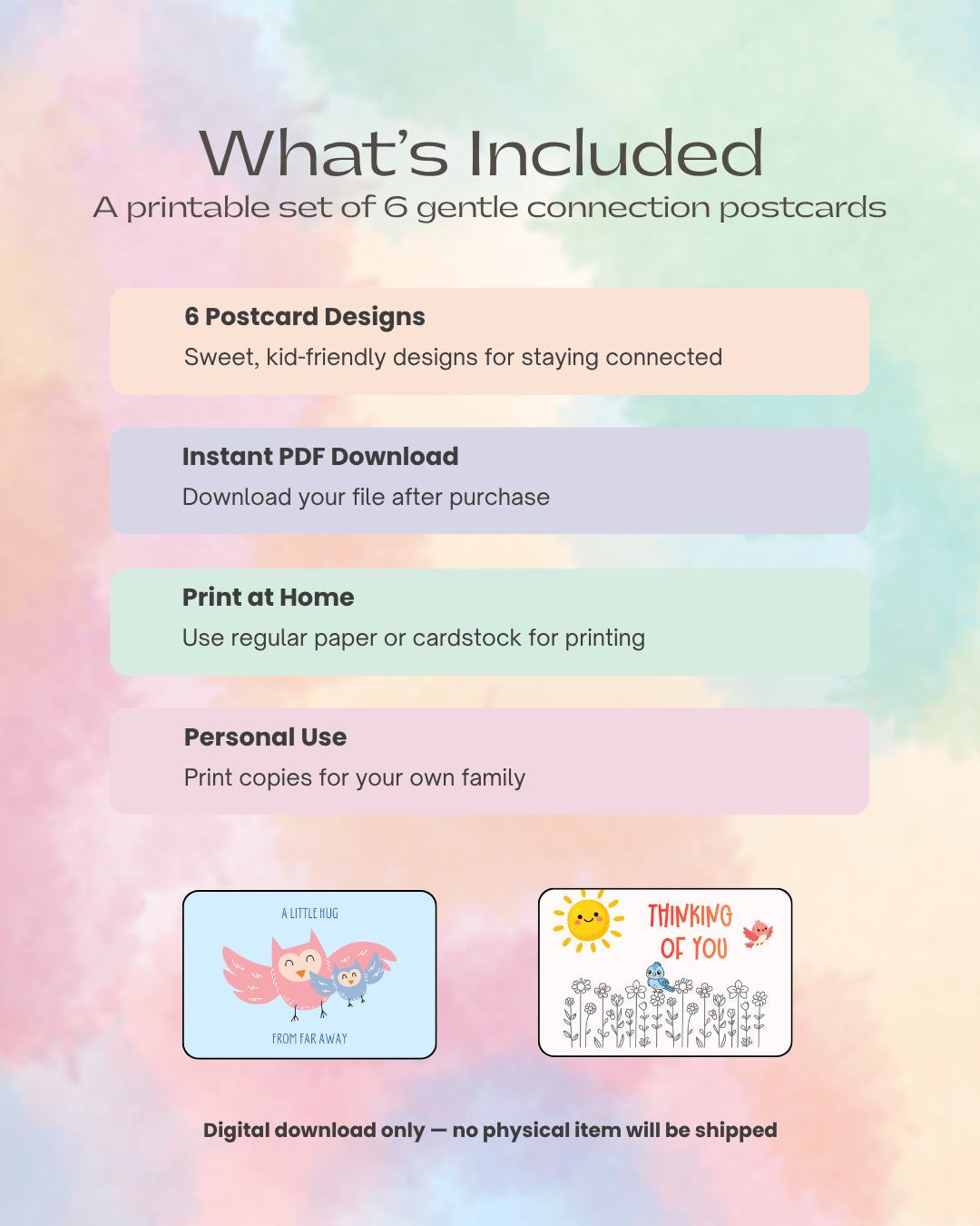 Printable Postcards for Kids Away from Home